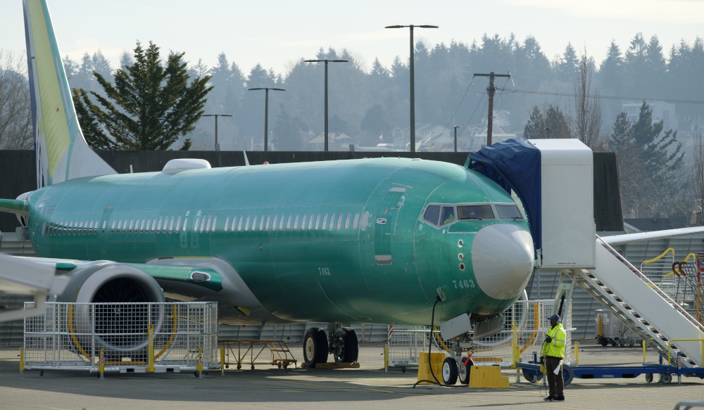 A Boeing 737 MAX 8 is pictured outside the factory March 11, 2019 in Renton, Washington. u00e2u20acu201d AFP pic 